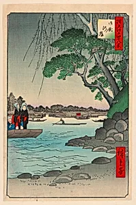 Omnaya Riverbank (Omnya-Gashi) From the Series One Hundred Famous views of Edo