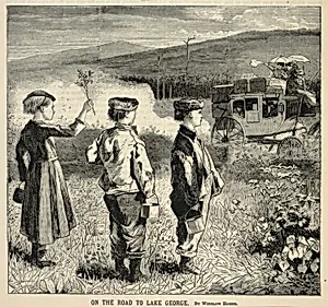 On the Road to Lake George, from Appletons' Journal of Literature, Science, and Art, July 24, 1869 by Winslow Homer
