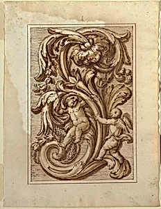 One of a set of projects for a title page and for the decoration of a vertical panel
