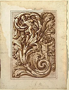 One of a set of projects for a title page and for the decoration of a vertical panel