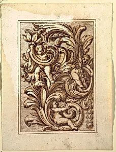 One of a set of projects for a title page and for the decoration of a vertical panel