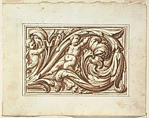 One of a set of projects for a title page and decoration of a horizontal panel