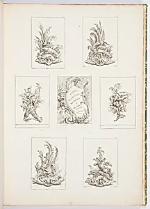Ornament Design with Vegetables over Shell from Livre des Legumes [Series of Vegetable Ornament], pl. 15 in Oeuvre de Juste-AurÃ¨le Meissonnier