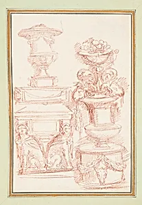 Ornamental detail with botanical motifs by Jean-Robert Ango, French, active in Rome 1759 –1770, d. 1773