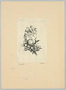 Ornamental Vignette with Gourd and Pedestal