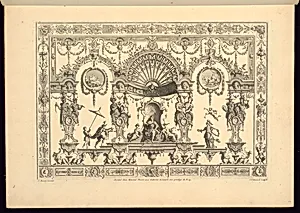 Panel Design of Grotesque Ornamentation by Jean Berain, the elder, French, 1640-1711