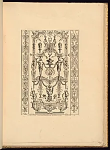 Panel Design of Grotesque Ornamentation by Jean Berain, the elder, French, 1640-1711