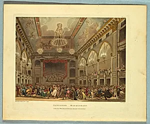 Pantheon Masquerade, from "Ackermann's Repository" by Thomas Rowlandson, British, 1756–1827