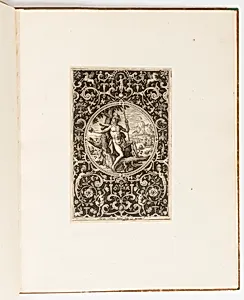 Paris, plate from a suite of 6 ornamental designs with the Judgement of Paris