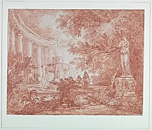Park with Fountain and Statue