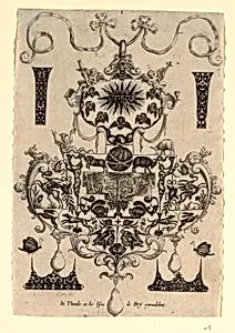 Pendant Design with the Temptation, Plate 1, from a series of eight pendant designs with the cardinal virtues