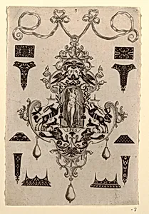 Pendant Design with the Virtue Hope, Plate 3, from a series of eight pendant designs with the cardinal virtues