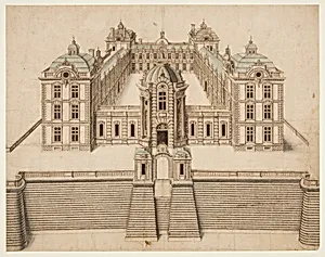 Perspective Rendering of the Chateau de Verneuil, France