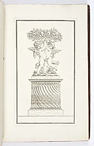 PIED-DâESTAL circulaire, surmontÃ© de deux enfans tenant une corbeille