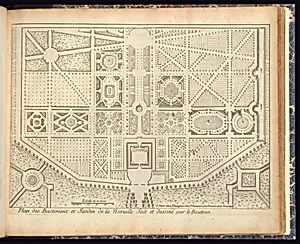 Plan des Bastiment et Jardin de la Norville fait et dessinÃ© par le Bouteux
