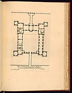 Plan du premier estage du rez de chaussÃ©e de la cour du Chasteau de Pontz en Champagne