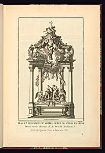 PLAN ET ÃLÃVATION DU MAITRE-AUTEL DE ST.JEAN EN GREVE