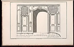 Plan et Elévation d’une Alcove dont la porte ouvre en S. avec son dessus-de-porte / Plan et Elévation d’une Alcove dont la face est ceintrée en plan ornée d’une porte feinte