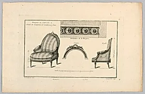 Plans and Ornaments for an Easy Chair by Richard de Lalonde, French, active 1780–96