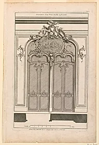 Plate 1 from a Set of 6, "Decoration d'une porte double Ã  placard"