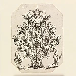 Plate 1, from Die Folge der phantastichen ScmuckstrÃ¤Ãe (Suite of Fantastic Ornamental Bouquets)