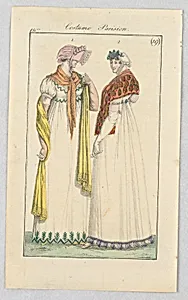 Plate 19, Costume Parisien (Parisian Costume), Journal des Dames et des Modes (Journal of Ladies and Fashion)