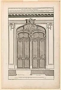 Plate 2, "Decoration d'une Porte Ã  placards Ã  double ventaux"