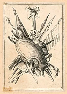 Plate 5 from a Set of Trophies of Weapons
