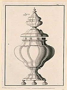 Plate 6, from Recueil d'ouvrages curieux de mathÃ©matique et de mÃ©canique, ou description du cabinet de Monsieur Grollier de ServiÃ¨re