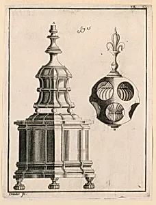 Plate 7, from Recueil d'ouvrages curieux de mathÃ©matique et de mÃ©canique, ou description du cabinet de Monsieur Grollier de ServiÃ¨re