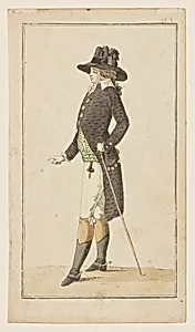 Plate 8, Design for Gentleman's Costume, Journal des Luxus und der Moden (Journal of Luxury and Fashions), Vol. 2, No. 3