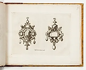 Plate 9, from Livre de bijouterie (Book of Designs for Goldsmiths and Jewelers)