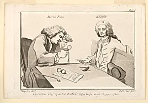 Plate II, from "Characters who Frequented Button's Coffeehouse About the Year 1720"