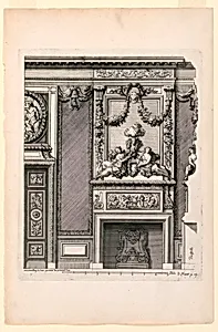 Plate in Nouvelles Cheminée faittes en plusieur en droits (New Designs for Fireplaces) by Daniel Marot, French, active in the Netherlands and England, 1661–1752