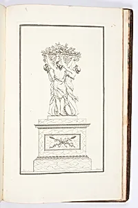 POELE Ã©lÃ©gant en forme de pied-dâestal, surmontÃ© dâun grouppe de figures de femmes portant une corbeille