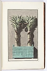POELE dâun genre absolument nouveau, propre Ã  Ãªtre place dans une orangerie, superbe serre chaude, ou dans un appartement dâÃ©tÃ© en hyver, rÃ©unissant lâavantage de multiplier les tuyaux Ã  la chaleur qui monte Ã  droite, passe au milieu des tÃªtes des deux palmiers, descend Ã  gauche, et par son circuit, augmente considÃ©rablement les Ã©manations ignÃ©es, sans augmenter la consummation du combustible