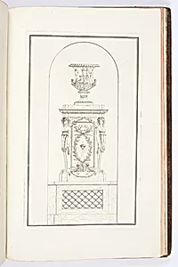 POELE Russe, dÃ©corÃ© de Cariatides, et surmontÃ© dâun vase antique