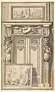 Portal Design,"la Prusse et la Religion," design for plate 40 in the "Nouvelle iconologie historique..."