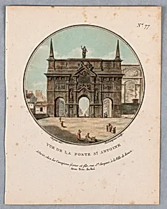 Porte St. Antoine, Plate 77 from "Vues Pittoresques des Principaux Ãdifices de Paris"
