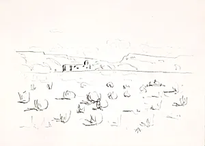 Prairie with Church in Background