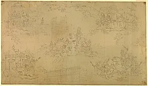 Preliminary study for cartoon for printed cotton: The History of Henry the IV [L'Histoire de Henri IV]