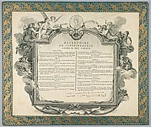 Program for the Court Operate at Fontainbleau Theater (Repertoire de Fontainbleau)