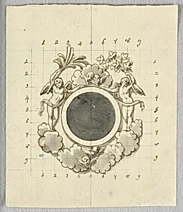 Project for the elevation of the frame of a receptacle for a monstrance