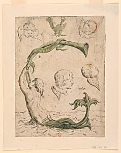 Proofs for four plates of "Alfabeto in Sogno" [Dream Alphabet]: Letter G