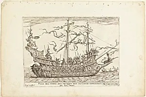 Reale dell'armata degl'Argonauti dove era Giasone rappresentato dal Ser. Sposo, from Vessels of the Argonauts for the wedding celebration of Cosimo de' Medici in 1608, plate 7