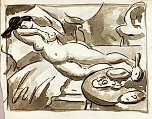 Reclining Female Nude by Carl Newman