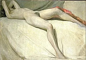 Reclining Female Nude/Verso: Female Nude Seen from the Rear