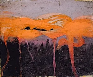 Red Flamingoes, study for book Concealing Coloration in the Animal Kingdom