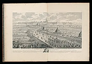REPRESENTATION DE LâARRIVÃE DE SA MAJESTÃ LOUIS XV EN LA VILLE DE STRASBOURG Le 5. Octobre 1744 par la Route et Porte de Saverne