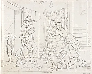 (Rip Van Winkle, illustration) Rip Nagged by His Wife